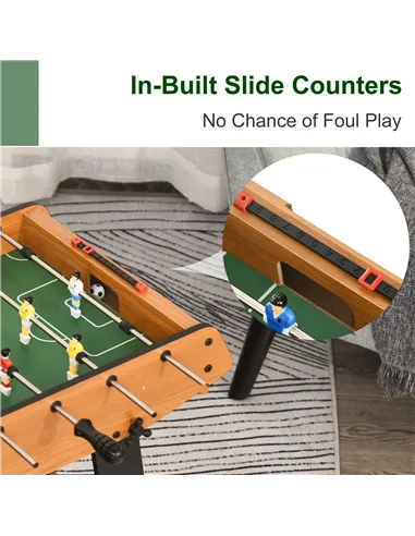 HOMCOM Folding Football Gaming Table Mini Foosball Soccer Table for Family Fun Indoor Play Sports