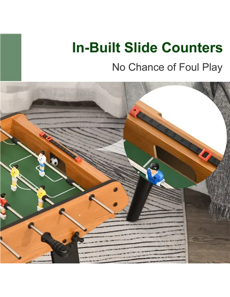 HOMCOM Folding Football Gaming Table Mini Foosball Soccer Table for Family Fun Indoor Play Sports