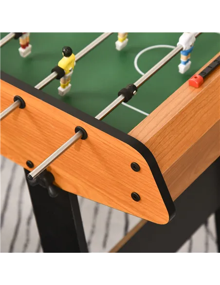 HOMCOM Folding Football Gaming Table Mini Foosball Soccer Table for Family Fun Indoor Play Sports