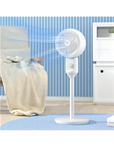 HOMCOM 9" Pedestal Fan, 70° Oscillation 90° Vertical Tilt Oscillating Air Circulator with 3 Speeds, Standing Fan for Home Office