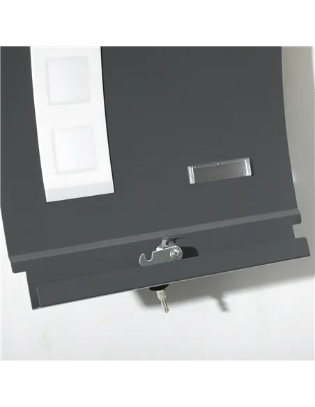 HOMCOM Wall Mounted Letter Box, Weatherproof Post Box for Outside Wall, Modern Mailbox with 2 Keys and Nameplate, Anthracite Gre