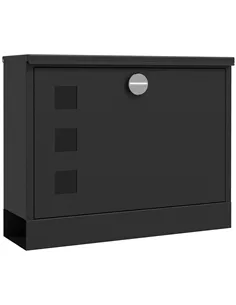 HOMCOM Wall Mounted Letterbox, Weatherproof Post Box, Modern Mailbox with 2 Keys and Viewing Windows, Easy to Install