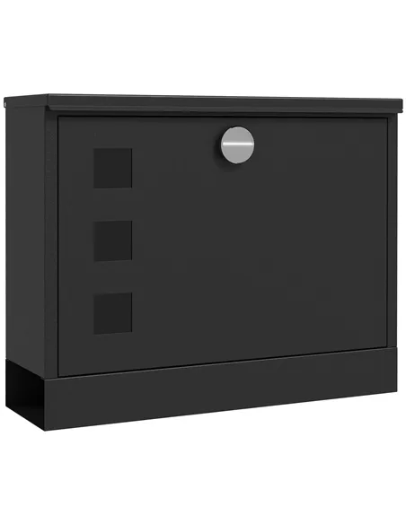 HOMCOM Wall Mounted Letterbox, Weatherproof Post Box, Modern Mailbox with 2 Keys and Viewing Windows, Easy to Install