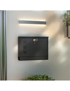 HOMCOM Wall Mounted Letterbox, Weatherproof Post Box, Modern Mailbox with 2 Keys and Viewing Windows, Easy to Install 2