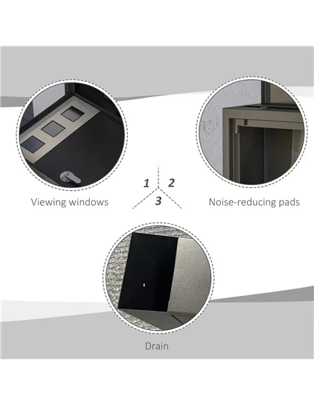 HOMCOM Wall Mounted Letterbox, Weatherproof Post Box, Modern Mailbox with 2 Keys and Viewing Windows, Easy to Install