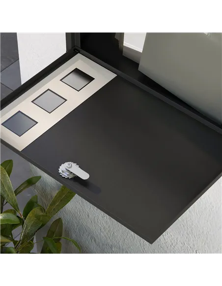 HOMCOM Wall Mounted Letterbox, Weatherproof Post Box, Modern Mailbox with 2 Keys and Viewing Windows, Easy to Install