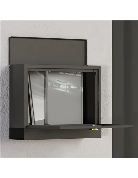 HOMCOM Wall Mounted Letterbox, Weatherproof Post Box, Modern Mailbox with 2 Keys and Viewing Windows, Easy to Install