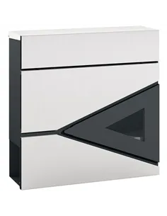 HOMCOM Wall Mounted Post Box with Viewing Window, 2 Lock, Modern Galvanised Steel Mailbox with Copper Core, Weatherproof Letterb