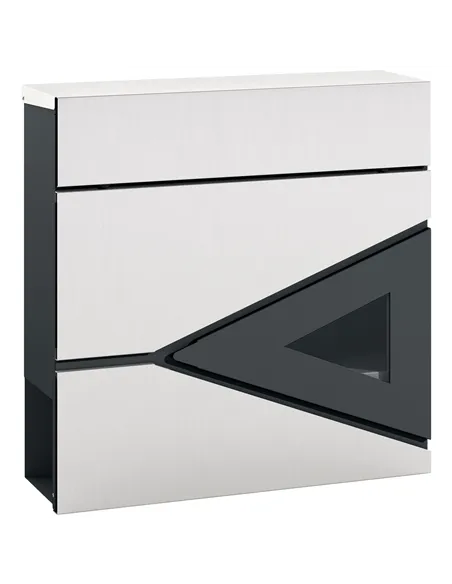 HOMCOM Wall Mounted Post Box with Viewing Window, 2 Lock, Modern Galvanised Steel Mailbox with Copper Core, Weatherproof Letterb