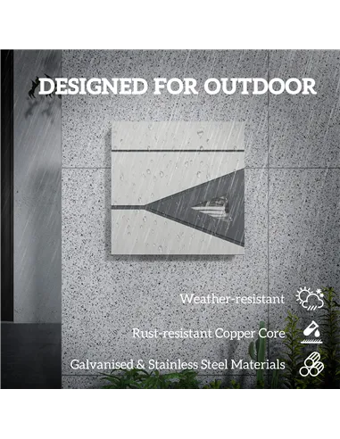 HOMCOM Wall Mounted Post Box with Viewing Window, 2 Lock, Modern Galvanised Steel Mailbox with Copper Core, Weatherproof Letterb