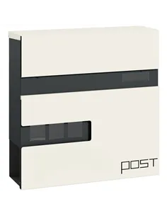 HOMCOM Locking Galvanised Steel Letterbox - White/Black