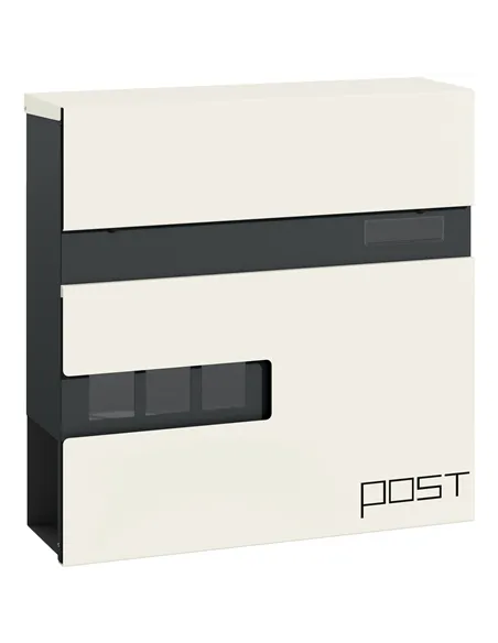 HOMCOM Locking Galvanised Steel Letterbox - White/Black