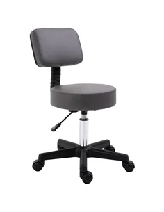 HOMCOM Beautician's Swivel Salon Chair w/ Padded Seat Back 5 Wheels Adjustable Height Salon Hairdressers Tattoo Spa Rolling Cush