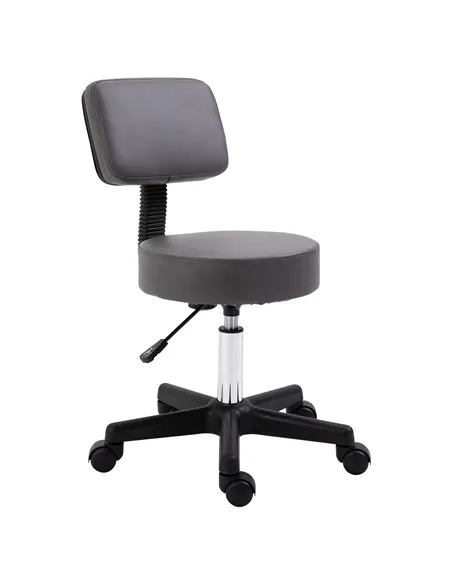 HOMCOM Beautician's Swivel Salon Chair w/ Padded Seat Back 5 Wheels Adjustable Height Salon Hairdressers Tattoo Spa Rolling Cush
