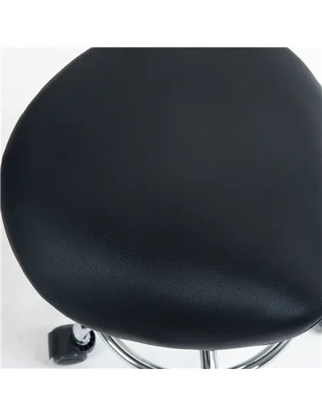 HOMCOM Salon Saddle Stool, Rolling Saddle Chair for Massage, Spa, Clinic, Beauty, Hairdressing and Tattoo, Black