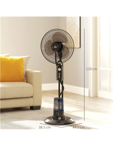 HOMCOM Pedestal Fan with Water Mist Spray, Spray Misting Fan with 70° Oscillation, Tilt Head, 4 Speeds, 3 Modes, Adjustable Mist
