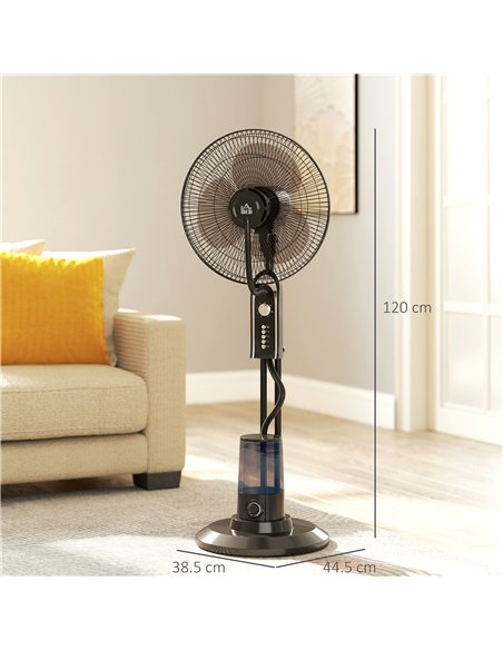 HOMCOM Pedestal Fan with Water Mist Spray, Spray Misting Fan with 70° Oscillation, Tilt Head, 4 Speeds, 3 Modes, Adjustable Mist