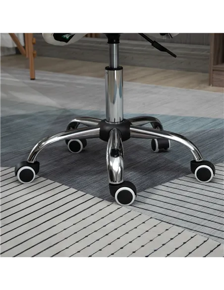 HOMCOM Cosmetic Stool 360° Rotate Height Adjustable Salon Massage Spa Chair Hydraulic Rolling Faux Leather Saddle Stool, Cream