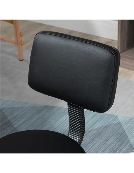 HOMCOM Swivel Salon Chair w/ Padded Seat Back 5 Wheels Adjustable Height Salon Hairdressers Tattoo Spa Rolling Black