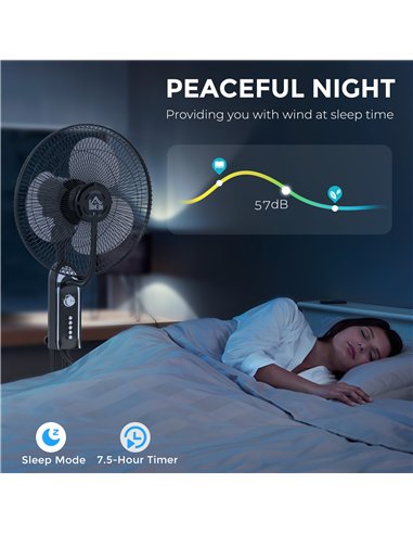 HOMCOM Pedestal Fan with Water Mist Spray, Spray Misting Fan with 70° Oscillation, Tilt Head, 4 Speeds, 3 Modes, Adjustable Mist