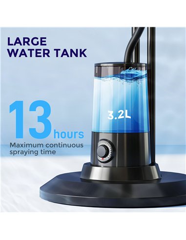 HOMCOM Pedestal Fan with Water Mist Spray, Spray Misting Fan with 70° Oscillation, Tilt Head, 4 Speeds, 3 Modes, Adjustable Mist