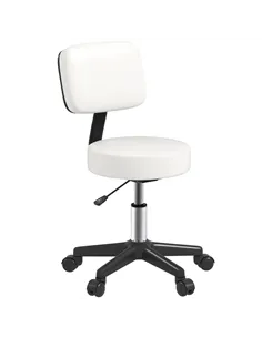 HOMCOM Beautician's Swivel Salon Chair w/ Padded Seat Back 5 Wheels Adjustable Height Salon Hairdressers Tattoo Spa Rolling Cush