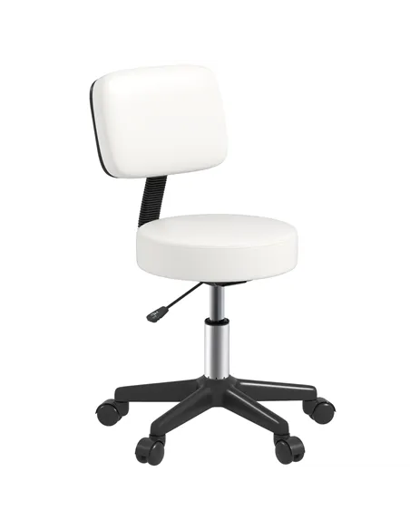HOMCOM Beautician's Swivel Salon Chair w/ Padded Seat Back 5 Wheels Adjustable Height Salon Hairdressers Tattoo Spa Rolling Cush