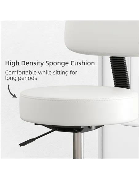 HOMCOM Beautician's Swivel Salon Chair w/ Padded Seat Back 5 Wheels Adjustable Height Salon Hairdressers Tattoo Spa Rolling Cush