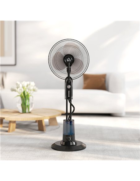 HOMCOM Pedestal Fan with Water Mist Spray, Spray Misting Fan with 70° Oscillation, Tilt Head, 4 Speeds, 3 Modes, Adjustable Mist