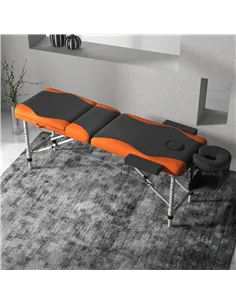 HOMCOM Foldable Massage Bed Portable Table, 3-Section Aluminium Foldable Beauty Couch, Professional Salon Spa Table with Headres 2