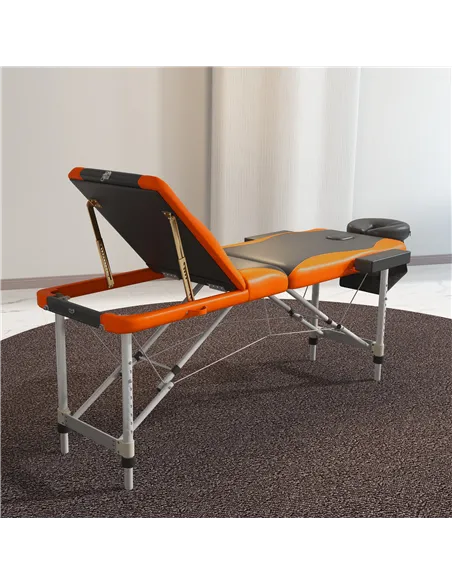 HOMCOM Foldable Massage Bed Portable Table, 3-Section Aluminium Foldable Beauty Couch, Professional Salon Spa Table with Headres