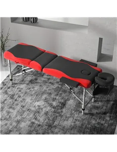 HOMCOM Foldable Massage Bed Portable Table, 3-Section Aluminium Foldable Beauty Couch, Professional Salon Spa Table with Headres 2