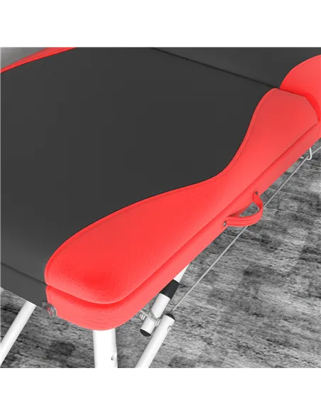HOMCOM Foldable Massage Bed Portable Table, 3-Section Aluminium Foldable Beauty Couch, Professional Salon Spa Table with Headres