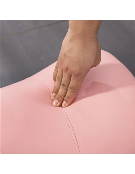 HOMCOM Saddle Stool, Height Adjustable Salon Chair for Massage Spa, Faux Leather, Pink