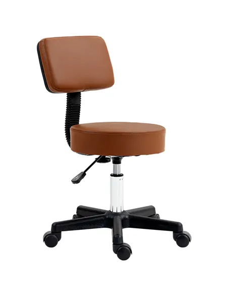 HOMCOM Beautician's Swivel Salon Chair w/ Padded Seat Back 5 Wheels Adjustable Height Salon Hairdressers Tattoo Spa Rolling Cush