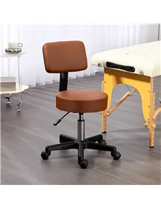 HOMCOM Beautician's Swivel Salon Chair w/ Padded Seat Back 5 Wheels Adjustable Height Salon Hairdressers Tattoo Spa Rolling Cush 2