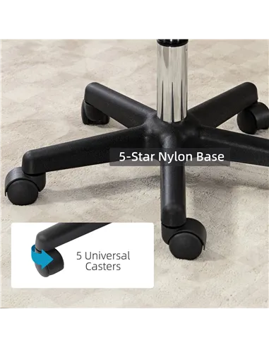 HOMCOM Beautician's Swivel Salon Chair w/ Padded Seat Back 5 Wheels Adjustable Height Salon Hairdressers Tattoo Spa Rolling Cush