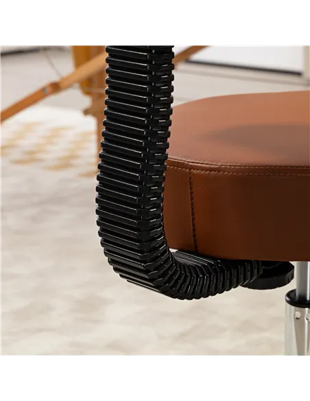 HOMCOM Beautician's Swivel Salon Chair w/ Padded Seat Back 5 Wheels Adjustable Height Salon Hairdressers Tattoo Spa Rolling Cush