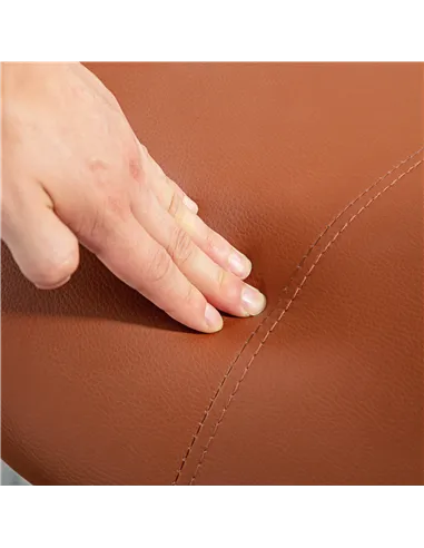 HOMCOM Saddle Stool, Height Adjustable Salon Chair for Massage Spa, Faux Leather, Brown