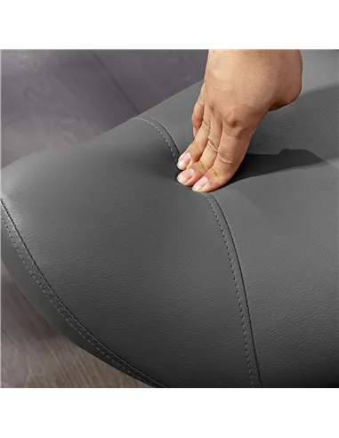 HOMCOM Saddle Stool, PU Leather Adjustable Rolling Salon Chair with Steel Frame for Massage, Spa, Beauty and Tattoo, Grey