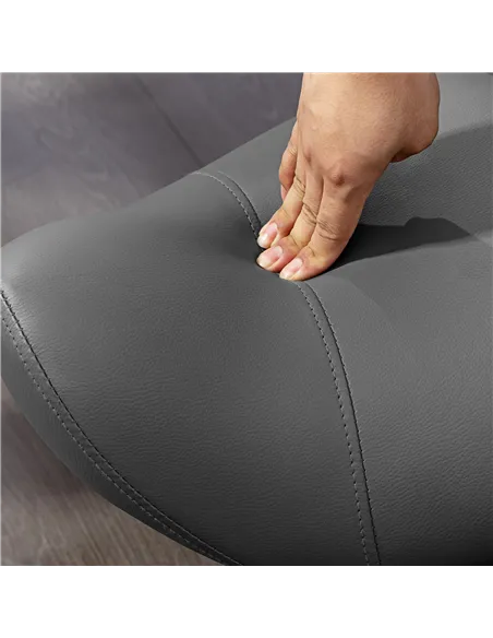 HOMCOM Saddle Stool, PU Leather Adjustable Rolling Salon Chair with Steel Frame for Massage, Spa, Beauty and Tattoo, Grey