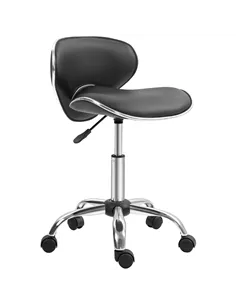 HOMCOM Adjustable Rolling Swivel Beauty Salon Chair, Stool for Spa, Black
