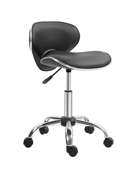 HOMCOM Adjustable Rolling Swivel Beauty Salon Chair, Stool for Spa, Black