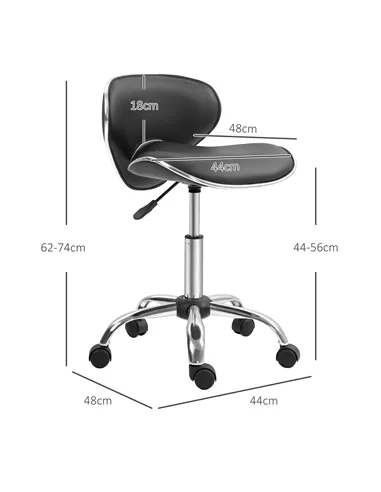 HOMCOM Adjustable Rolling Swivel Beauty Salon Chair, Stool for Spa, Black