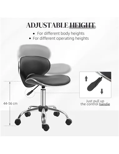 HOMCOM Adjustable Rolling Swivel Beauty Salon Chair, Stool for Spa, Black