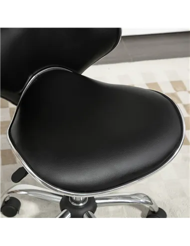 HOMCOM Adjustable Rolling Swivel Beauty Salon Chair, Stool for Spa, Black