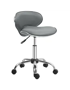 HOMCOM Adjustable Rolling Swivel Beauty Salon Chair, Stool for Spa, Grey
