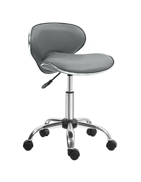 HOMCOM Adjustable Rolling Swivel Beauty Salon Chair, Stool for Spa, Grey