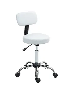 HOMCOM 360° Swivel Seat Salon Stool - White