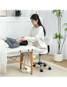 HOMCOM 360° Swivel Seat Salon Stool - White 2
